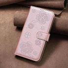 For Motorola Moto G85 Four-leaf Embossed Leather Phone Case(Pink) - 2