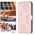 For Motorola Moto G85 Four-leaf Embossed Leather Phone Case(Pink) - 3