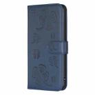 For Motorola Moto G35 Four-leaf Embossed Leather Phone Case(Blue) - 2