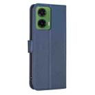 For Motorola Moto G35 Four-leaf Embossed Leather Phone Case(Blue) - 3