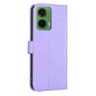 For Motorola Moto G35 Four-leaf Embossed Leather Phone Case(Purple) - 3