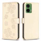 For Motorola Moto G35 Four-leaf Embossed Leather Phone Case(Gold) - 1