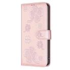 For Motorola Moto G35 Four-leaf Embossed Leather Phone Case(Pink) - 2