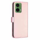 For Motorola Moto G35 Four-leaf Embossed Leather Phone Case(Pink) - 3