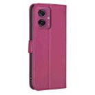 For Motorola Moto G55 Four-leaf Embossed Leather Phone Case(Rose Red) - 3