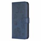 For Motorola Moto G55 Four-leaf Embossed Leather Phone Case(Blue) - 2