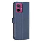 For Motorola Moto G55 Four-leaf Embossed Leather Phone Case(Blue) - 3