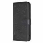 For Motorola Moto G55 Four-leaf Embossed Leather Phone Case(Black) - 2