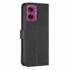 For Motorola Moto G55 Four-leaf Embossed Leather Phone Case(Black) - 3