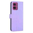 For Motorola Moto G55 Four-leaf Embossed Leather Phone Case(Purple) - 3