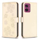 For Motorola Moto G55 Four-leaf Embossed Leather Phone Case(Gold) - 1