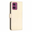 For Motorola Moto G55 Four-leaf Embossed Leather Phone Case(Gold) - 3