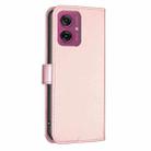 For Motorola Moto G55 Four-leaf Embossed Leather Phone Case(Pink) - 3