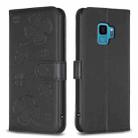For Samsung Galaxy S9 Four-leaf Embossed Leather Phone Case(Black) - 1