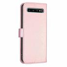 For Samsung Galaxy S10+ Four-leaf Embossed Leather Phone Case(Pink) - 3
