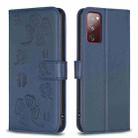 For Samsung Galaxy S20 Four-leaf Embossed Leather Phone Case(Blue) - 1