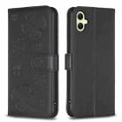 For Samsung Galaxy A05 Four-leaf Embossed Leather Phone Case(Black) - 1