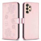 For Samsung Galaxy A13 / A04 4G Four-leaf Embossed Leather Phone Case(Pink) - 1