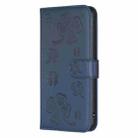 For Samsung Galaxy A20 / A30 Four-leaf Embossed Leather Phone Case(Blue) - 2