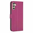 For Samsung Galaxy A25 5G Four-leaf Embossed Leather Phone Case(Rose Red) - 3