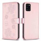 For Samsung Galaxy A31 Four-leaf Embossed Leather Phone Case(Pink) - 1