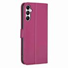 For Samsung Galaxy A35 Four-leaf Embossed Leather Phone Case(Rose Red) - 3