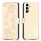 For Samsung Galaxy A35 Four-leaf Embossed Leather Phone Case(Gold) - 1