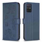 For Samsung Galaxy A71 4G Four-leaf Embossed Leather Phone Case(Blue) - 1