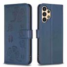 For Samsung Galaxy A73 5G Four-leaf Embossed Leather Phone Case(Blue) - 1