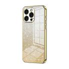 For iPhone 15 Pro Max Gradient Glitter Powder Electroplated Phone Case(Gold) - 1