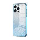 For iPhone 15 Pro Max Gradient Glitter Powder Electroplated Phone Case(Blue) - 1