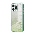 For iPhone 15 Pro Max Gradient Glitter Powder Electroplated Phone Case(Green) - 1