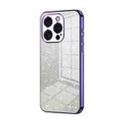 For iPhone 15 Pro Gradient Glitter Powder Electroplated Phone Case(Purple) - 1