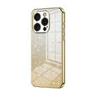 For iPhone 15 Pro Gradient Glitter Powder Electroplated Phone Case(Gold) - 1