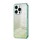 For iPhone 15 Pro Gradient Glitter Powder Electroplated Phone Case(Green) - 1