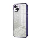 For iPhone 15 Plus Gradient Glitter Powder Electroplated Phone Case(Purple) - 1