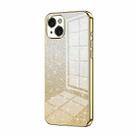 For iPhone 15 Plus Gradient Glitter Powder Electroplated Phone Case(Gold) - 1