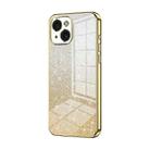 For iPhone 15 Gradient Glitter Powder Electroplated Phone Case(Gold) - 1