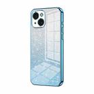 For iPhone 15 Gradient Glitter Powder Electroplated Phone Case(Blue) - 1