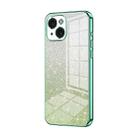 For iPhone 15 Gradient Glitter Powder Electroplated Phone Case(Green) - 1