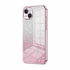 For iPhone 14 Plus Gradient Glitter Powder Electroplated Phone Case(Pink) - 1