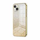 For iPhone 14 Plus Gradient Glitter Powder Electroplated Phone Case(Gold) - 1