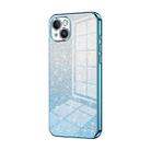 For iPhone 14 Plus Gradient Glitter Powder Electroplated Phone Case(Blue) - 1