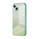 For iPhone 14 Plus Gradient Glitter Powder Electroplated Phone Case(Green) - 1
