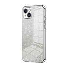 For iPhone 14 Plus Gradient Glitter Powder Electroplated Phone Case(Silver) - 1