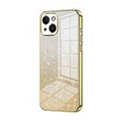 For iPhone 14 Gradient Glitter Powder Electroplated Phone Case(Gold) - 1