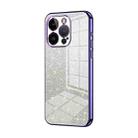 For iPhone 14 Pro Gradient Glitter Powder Electroplated Phone Case(Purple) - 1