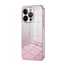 For iPhone 14 Pro Gradient Glitter Powder Electroplated Phone Case(Pink) - 1