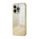 For iPhone 14 Pro Gradient Glitter Powder Electroplated Phone Case(Gold) - 1