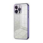 For iPhone 14 Pro Max Gradient Glitter Powder Electroplated Phone Case(Purple) - 1